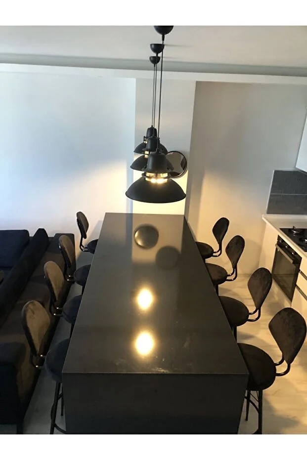 Yeni Babyface Kumaş Dolce Bar Sandalyesi 75 Cm Siyah. 100 Ile 115 Cm Arası Ada& Masalara Uygundur.